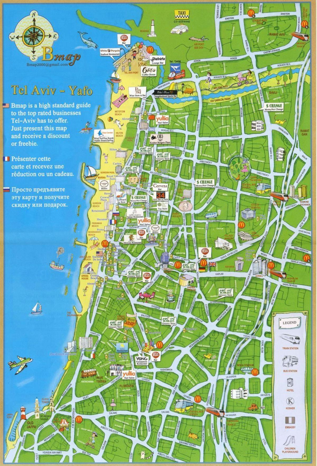 Тел Авив знаменитости карта