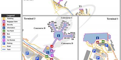Терминал аеродрома Бен-Гурион 3 мапи
